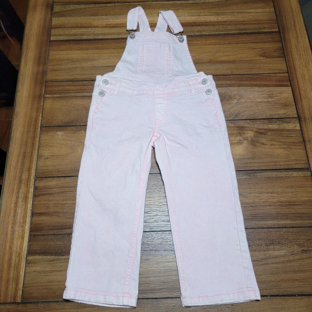 Thereabouts Girls Faded Pink Denim Overalls - Size 4